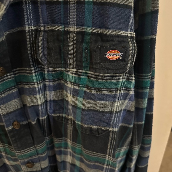Dickies Relaxed Fit Blue and Black Plaid Shirt - Picture 4 of 12